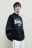 Свитшот oversize с принтом в спортивном стиле - цвет черный - 4