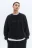 Свитшот oversize флисовый с принтом - цвет черный - 2