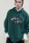 Худи oversize с капюшоном и принтом - цвет зеленый - 1