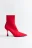 Ботильоны из эластичной ткани на фигурном каблуке - цвет красный - 1