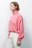 Толстовка укороченная с воротником на молнии - цвет розовый - 3