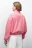 Толстовка укороченная с воротником на молнии - цвет розовый - 4