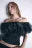 Топ off-shoulders с пышным лифом из органзы - цвет черный - 2