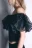 Топ off-shoulders с пышным лифом из органзы - цвет черный - 8