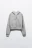 Худи-зипка укороченная с начесом и капюшоном - цвет серый - 9