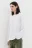 Лонгслив хлопковый асимметричного кроя - цвет белый - 3