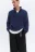 Свитер half-zip вязаный с воротником-стойкой - цвет голубой - 5