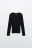 Лонгслив базовый трикотажный в рубчик - цвет черный - 8