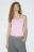 Майка облегающая с контрастными бретельками - цвет розовый - 2