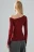 Лонгслив асимметричный на одно плечо - цвет бордовый - 4