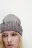 Шапка в рубчик с рваным декором - цвет серый - 3