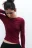 Лонгслив облегающий в рубчик - цвет бордовый - 2