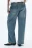 Джинсы baggy fit со складками и стразами - цвет голубой - 5