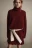 Свитер свободный с шерстью - цвет бордовый - 1