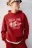 Худи oversize спортивная с принтом - цвет красный - 2