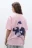 Футболка oversize удлиненная с принтом - цвет розовый - 5