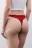 Трусы-стринги из сетки с оборками - цвет красный - 3