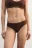 Трусы-стринги бесшовные ажурные - цвет коричневый - 2