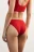 Трусы-стринги бесшовные ажурные - цвет красный - 3