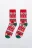 Носки вязаные с новогодним принтом - цвет красный - 1