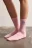 Носки высокие с вышивкой - цвет розовый - 1
