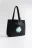 Сумка-шопер текстильная с принтом - цвет черный - 4