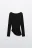Лонгслив в рубчик с асимметричным низом - цвет черный - 7
