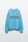 Свитшот оверсайз из футера с принтом - цвет синий - 1