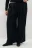 Брюки wide leg костюмные на завязках больших размеров - цвет черный - 2