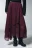 Юбка-трапеция миди асимметричная - цвет бордовый - 2