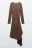 Платье макси асимметричное из жатой ткани - цвет коричневый - 1