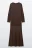 Платье макси с юбкой из сетки - цвет коричневый - 1