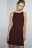 Платье-майка мини вязаное в рубчик - цвет коричневый - 1