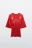 Футболка-джерси с декоративной сборкой - цвет красный - 1