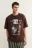 Футболка хлопковая домашняя с принтом - цвет коричневый - 2