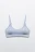 Бюстгальтер-топ в рубчик с надписью - цвет голубой - 1