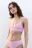 Бюстгальтер-топ в рубчик с надписью - цвет розовый - 2