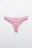 Трусы-стринги сетчатые с оборками и принтом - цвет розовый - 2