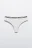 Трусы-стринги в рубчик с надписью - цвет белый - 1