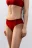 Трусы-танга в рубчик с надписью - цвет красный - 2