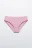 Трусы-танга в рубчик с надписью - цвет розовый - 1