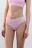 Трусы-танга в рубчик с надписью - цвет розовый - 2