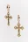 Серьги конго золотистые с крестами - цвет серый - 1