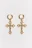 Серьги конго золотистые с крестами - цвет серый - 2