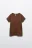 Футболка приталенная базовая с рукавами реглан - цвет коричневый - 1