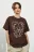 Футболка оверсайз хлопковая с вышивкой - цвет коричневый - 3
