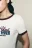 Футболка облегающая хлопковая с принтом и кантом - цвет бежевый - 7