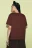 Футболка хлопковая оверсайз с нагрудным карманом и вышивкой - цвет коричневый - 3