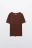 Футболка прямая со льном - цвет коричневый - 1