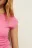 Футболка-топ облегающая вискозная с коротким рукавом - цвет розовый - 6